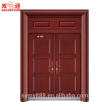 Steel Entry Double Door Security Anti-theft Chinese Cultural Design Galvanized Sheet